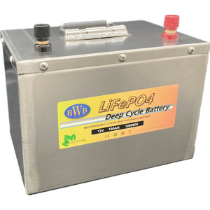 12V 100AH Lithium Battery LiFePO4 Deep Cycle Stainless Steel Camping RV