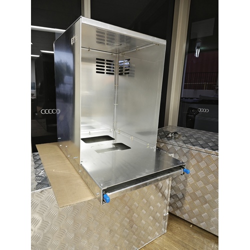 Fridge Box with Slide for Bushman 85L - ezToolbox Aluminium Ute Trays, Aluminium Canopies and Alloy Toolboxes