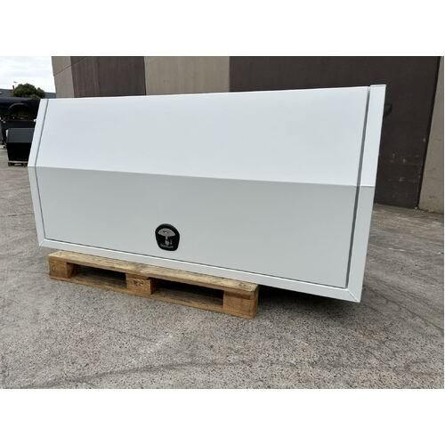 White 2100x600x850mm Flat Plate Full Door Aluminium Toolbox - ezToolbox Aluminium Ute Trays, Aluminium Canopies and Alloy Toolboxes